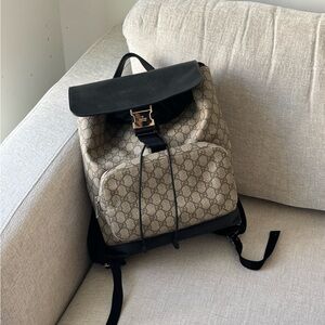 Gucci Beige and Black Backpack (Authentic)
